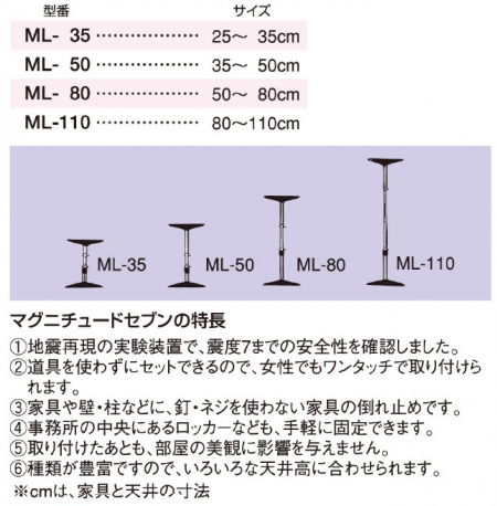 地震家具転倒防止器具 マグニチュード７|防災関連|製品情報|株式会社東